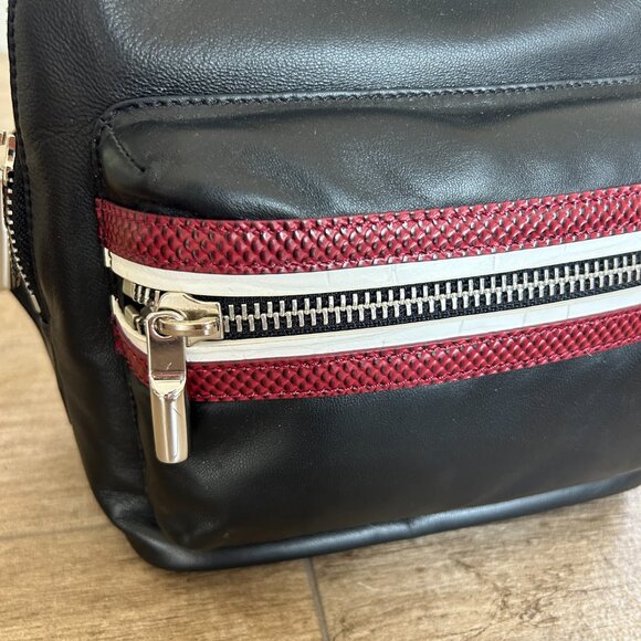 Elizabeth and James Cynnie Leather Backpack Black Red
